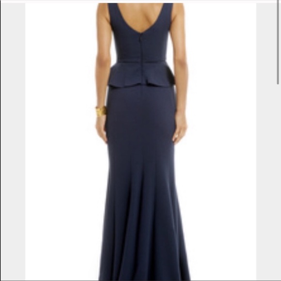 BCBGMaxazria Midnight Peplum Gown - Picture 3 of 5